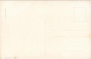 Men drinking beer art postcard. B.K.W.I. 568-2. artist signed (EB)