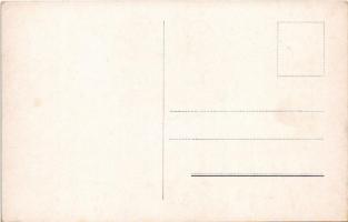 Men reading and drinking beer art postcard. artist signed (EK)