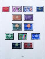 Europa CEPT 1958-1970 komplett gyűjtemény Lindner előnyomott albumban, benne kisívek is (Mi EUR ca. 900,-)