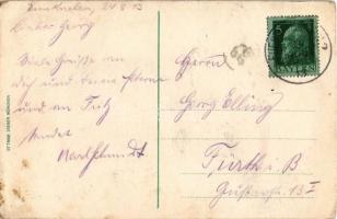 1913 Automatische Patent-Saufmaschine. Ottmar Zieher / automatic barrels, drinking men art postcard ...