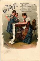 Pfaff Nähmaschine / Pfaff varrógép reklám / sewing machine advertisement card s: F. Reis (felületi s...