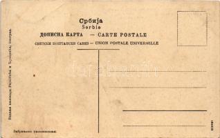 Sa majesté roi Pierre présent les drapeaux nouveaux aux regiments / His Majesty King Peter I of Serb...