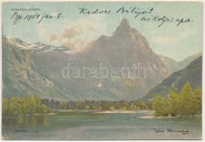 1904 Romsdalshorn. Eneret / mountain. artist signed (Rb)