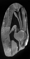 Goebel ólomkristály asztaldísz kép. Savmaratott vízimadár mintával, jelzés nélkül, hibátlan, 14,5x10...