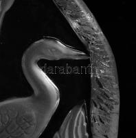 Goebel ólomkristály asztaldísz kép. Savmaratott vízimadár mintával, jelzés nélkül, hibátlan, 14,5x10...