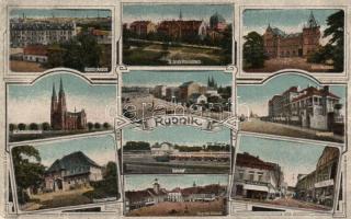 Rybnik with railway station and the St Julius hospital