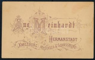 cca 1870-1880 Katonai tisztviselő portréja, vizitkártya Meinhard Ágoston (August Meinhardt) nagyszeb...