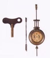 Antik Junghans falióra, szervizelendő, kulccsal, ingával, m: 48 cm