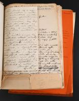 ca 1860-1914 Lechner Gyula (1841-1914) festőművész kézirat és okmány hagyatéka. Néhány kézirat, sok ...