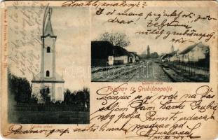 1901 Grobosinc, Grubisnopolje, Grubisno Polje; Srbska crkva, Glavna ulica. Weiss &amp; Dreykurs / szerb templom, Fő utca / Serbian church, main street (EB)