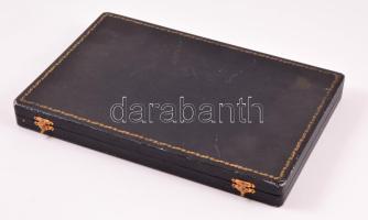 Hatszemélyes jelzett ezüst (Ag) nyeles desszert villa és kés szett, díszdobozban, IA mesterjeggyel