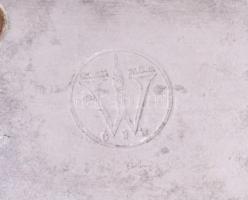 Jelzett art deco fényképtartó, kissé lepattant üvegekkel, fém, 34x16 cm