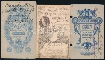 cca 1880-1900 Nevesített portrék: Hajts Edit, Hajts Árpád, a Resicai Vasművek igazgatójának lánya; B...