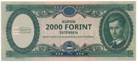 2023. "Darabanth Aukciósház" 2000Ft értékű, sorszámhibás kuponja T:UNC