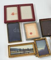 10 darab kisméretű képkeret, közte antik darabbal