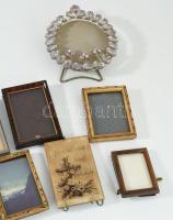 10 darab kisméretű képkeret, közte antik darabbal