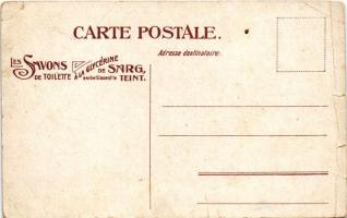 Les Savons de toilette á la Glycérine de Sarg, embellissent le teint / French soap advertisement, fo...