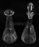 5 darab antik paraszt üveg, m: 21 cm alatt