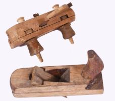 6 darab antik asztalos gyalu, közte ritka gyűjtői darabokkal