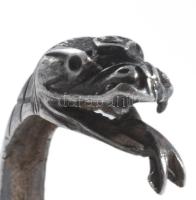 Ezüst (Ag) kígyófejes gyűrű, jelzés nélkül, nettó 3,7g