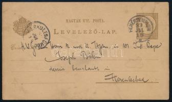 1899 Fehértemplom, kézzel rajzolt és megírt levelezőlap Joseph Böhm, a cs. és kir. 101. gyalogezred ...