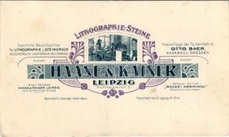 Haase &amp; Kaiser Lithographie-Steine, Leipzig / lithoprint advertisement card (non PC) (EK)
