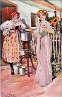 Závody Mellotteovy, Pardubice / Melotte advertisement art postcard. artist signed (EK)