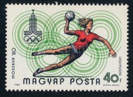 1980 Olimpia VIII. - Moszkva 40f "MAGYAP POSTA" lemezhibával (8.000)
