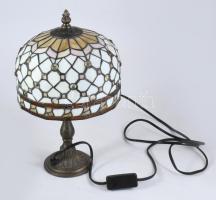 Ólomüveg asztali lámpa, jó állapotban, m: 32 cm