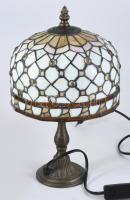 Ólomüveg asztali lámpa, jó állapotban, m: 32 cm