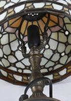 Ólomüveg asztali lámpa, jó állapotban, m: 32 cm