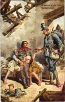 1915 A harcos arany szíve / Soldatenherz / K.u.k. Austro-Hungarian military art postcard (Rb)