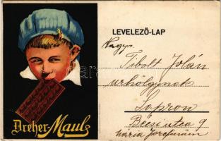 Dreher Maul csokoládégyár reklámja / Hungarian cocoa and chocolate factory advertisement. Fénynyomda Budapest litho (EK)