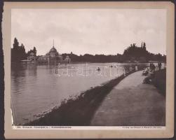 cca 1900 Budapest, Városligeti-tó, papírlapra ragasztott fotó, kiadja: Stengel &amp; Markert, sérüléssel, 22×28 cm