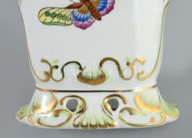 Herendi Viktória mintás laposváza, jelzett, kis kopással, m: 11,5 cm