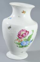 Herendi óherendi virágmintás váza, jelzett, kis kopással, m: 23,5 cm