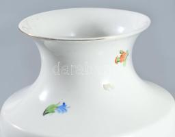 Herendi óherendi virágmintás váza, jelzett, kis kopással, m: 23,5 cm
