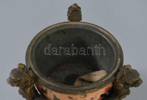 Ditmar asztali petróleum lámpa, sérült cilinder, jelzés nélkül, m: 43 cm