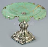 Antik ezüst (Ag) talpas kínáló, jelzett, d: 21 cm, m: 15 cm