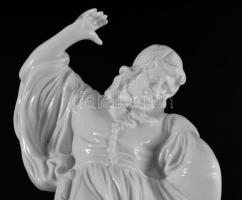 Herendi táncoló juhász. Fehérmázas, jelzett, hibátlan, m: 29 cm