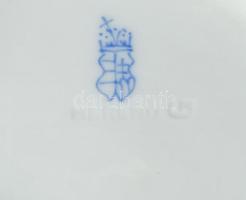 Herendi virágmintás bonbonier, jelzett, sérült, 13x9 cm