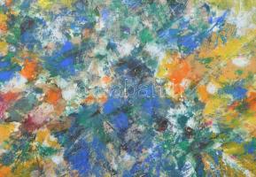 Tamás Melinda: Virág csendélet. Vegyes technika, jelzett, paszpartuban 58x42 cm