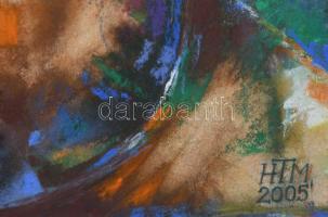 Tamás Melinda: Virág csendélet. Vegyes technika, jelzett, paszpartuban 58x42 cm