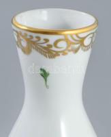 Herendi virágmintás váza, jelzett, hibátlan, m: 15 cm