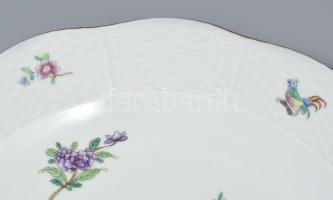 Herendi virág- és fácánmintás kínáló, jelzett, hibátlan, d: 33 cm
