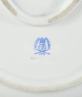 Herendi zöld virágmintás pecsenyés tál, jelzett, hibátlan, 36x27 cm