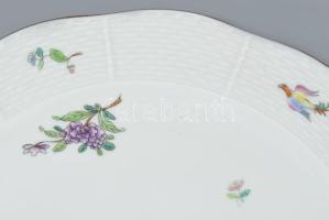 Herendi virág- és madármintás kínáló, jelzett, hibátlan, d: 29,5 cm