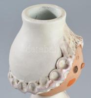 Kézműves nő figurális váza, hibátlan, m: 21,5 cm