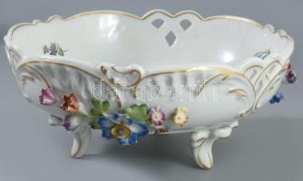 Schierholz kínáló, jelzett, szirmokon sérüléssel, d: 23 cm, m: 10 cm