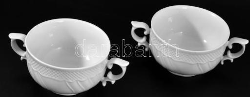 3 darab fehér porcelán bögre, m: 10 cm alatt